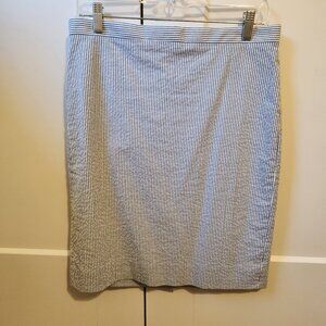 J Crew Seersucker Pencil Skirt